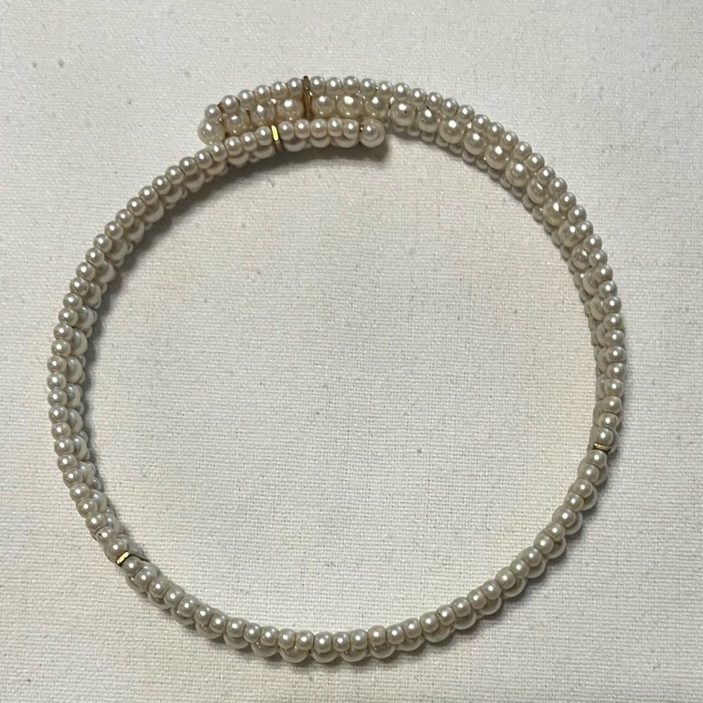 Pearl Choker, Y2K, 3 layers of pearls, Ivory Beaded Chic Necklace